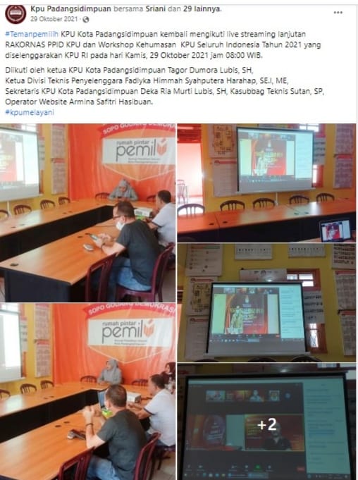 live streaming lanjutan RAKORNAS PPID KPU dan Workshop Kehumasan  KPU Seluruh Indonesia Tahun 2021
