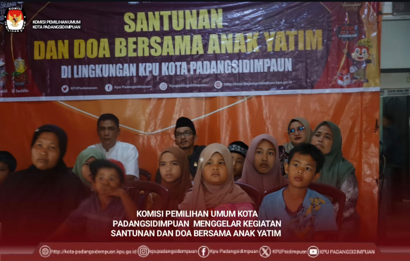 KPU Kota Padangsidimpuan Menggelar Kegiatan Santunan dan Doa Bersama Anak Yatim